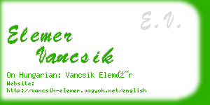 elemer vancsik business card